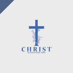 Obraz premium christ logo with cross symbol minimalist design