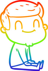rainbow gradient line drawing cartoon friendly man
