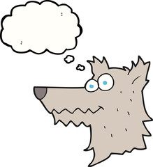 thought bubble cartoon wolf head