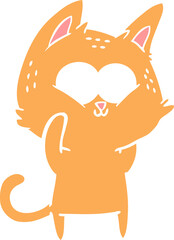 flat color style cartoon cat