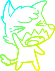 cold gradient line drawing angry cartoon fox