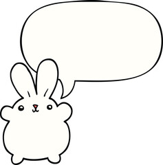 cute cartoon rabbit and speech bubble