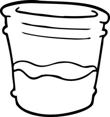 line drawing cartoon glass of drink