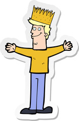 sticker of a cartoon man wearing crown