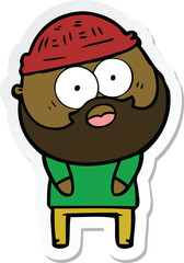 sticker of a cartoon bearded man