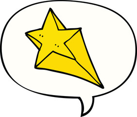cartoon shooting star and speech bubble
