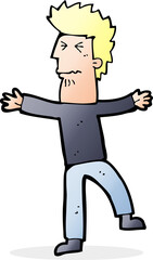 cartoon stressed man