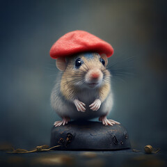 Cute and funny mouse , illustration, AI Generated