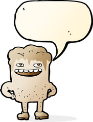cartoon bad tooth with speech bubble