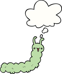 cartoon caterpillar and thought bubble