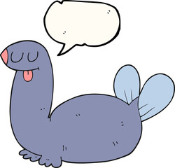 speech bubble cartoon seal