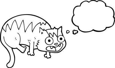 thought bubble cartoon cat