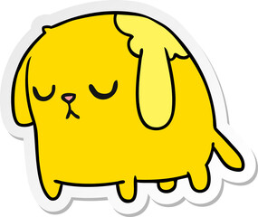 sticker cartoon of cute sad kawaii dog
