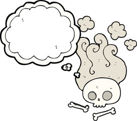 thought bubble cartoon skull and bones