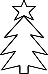 Obraz premium line drawing cartoon christmas tree