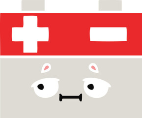 Obraz premium flat color retro cartoon car battery