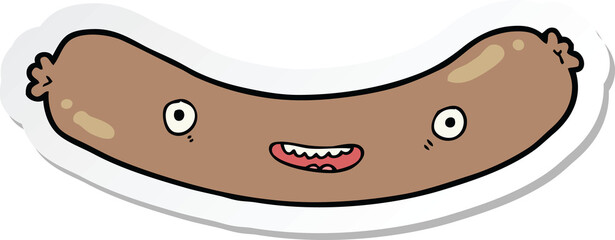 sticker of a cartoon sausage