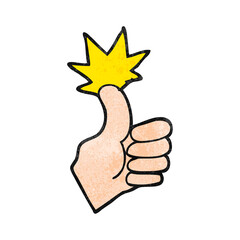 textured cartoon thumbs up