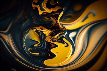  yellow, dark liquid texture Generative AI