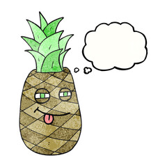 thought bubble textured cartoon pineapple