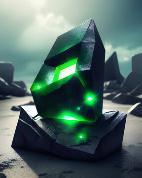 AI Digital Illustration Kryptonite Abstract Sculpture