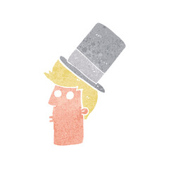 cartoon man wearing top hat