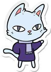 sticker of a cartoon cat staring