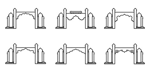 arabian frame stage islamic arch pattern