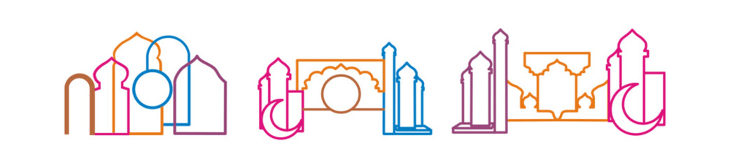 arabian frame stage islamic arch pattern