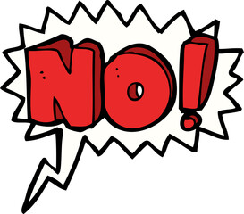 cartoon no symbol with speech bubble