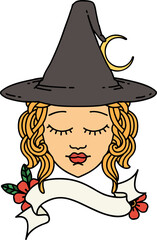 human witch character face illustration