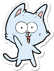 sticker of a funny cartoon cat