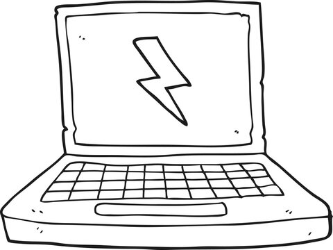 recommend clip art: black and white cartoon laptop computer