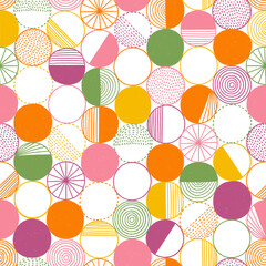 Happy circles abstract pattern illustration - 580734238