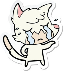 sticker of a crying fox cartoon