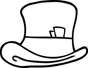 line drawing cartoon top hat