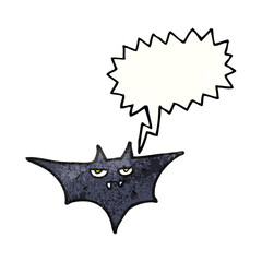 speech bubble textured cartoon halloween bat