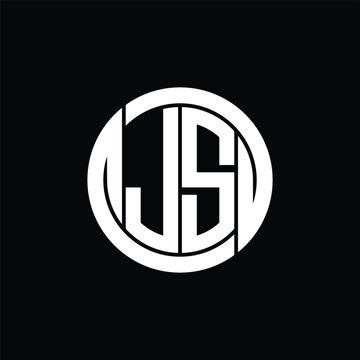 JS Logo monogram shield inside circle shape vector images design template
