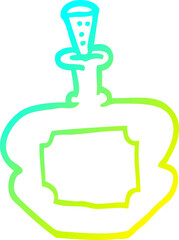 cold gradient line drawing cartoon perfume bottle