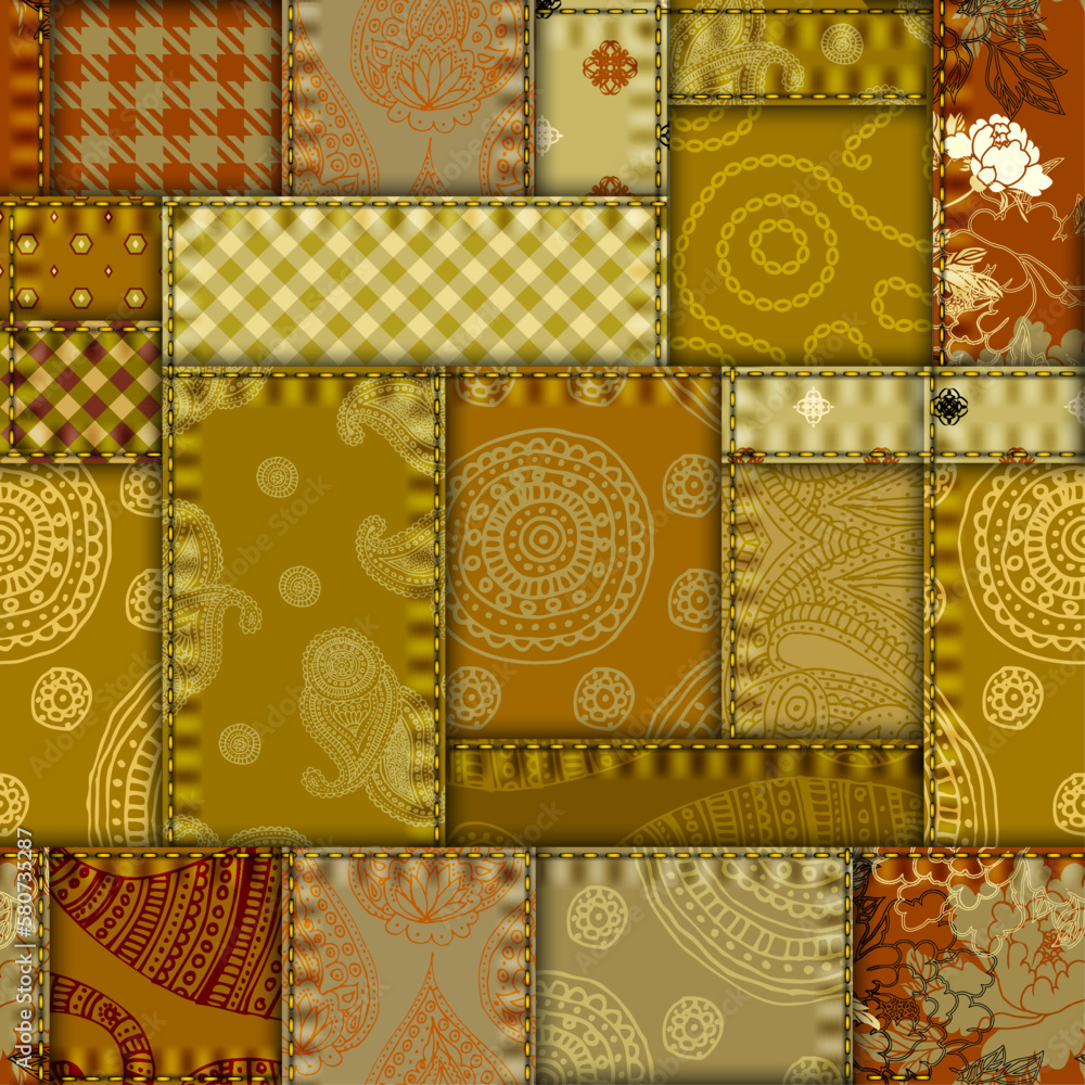Aufkleber geometric abstract pattern. intersection patchwork plaid style. seamless vector image