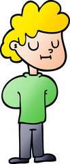 Obraz premium vector gradient illustration cartoon happy boy