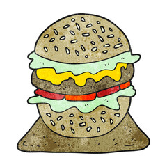 textured cartoon tasty burger