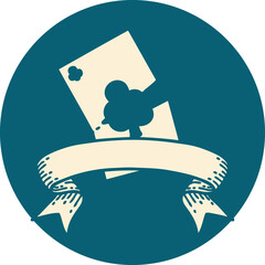 icon with banner of a torn card