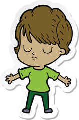 sticker of a cartoon woman