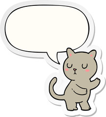 cartoon cat and speech bubble sticker