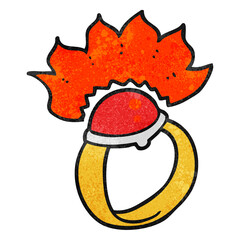 textured cartoon magic ruby ring