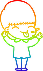 rainbow gradient line drawing cartoon funny boy