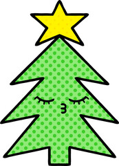 Fototapeta premium comic book style cartoon christmas tree
