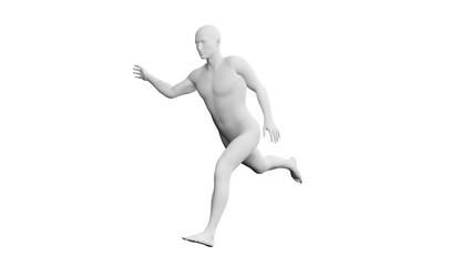 Beautiful young man posing, isolated on white background. 3d illustration (rendering). Artificial intelligence, android, mannequin