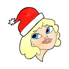 cartoon woman ready for christmas